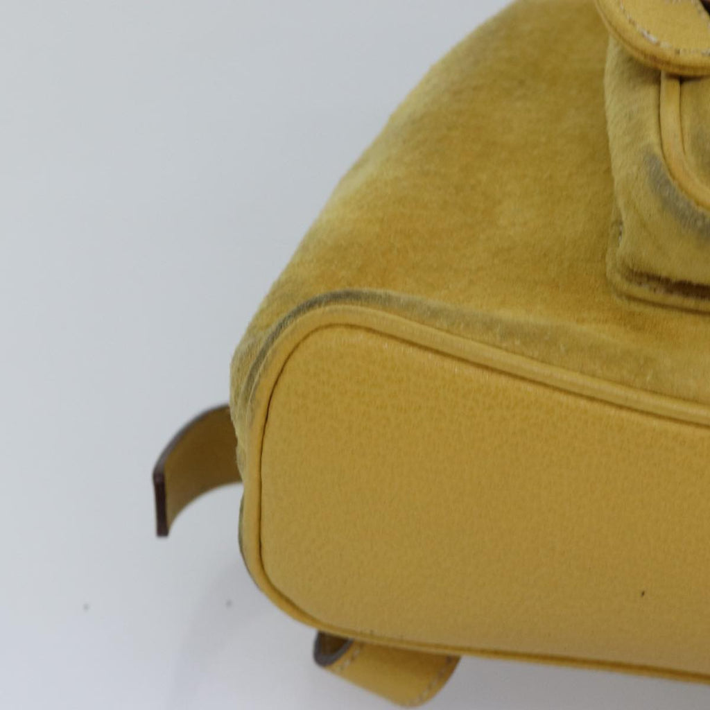 GUCCI Bamboo Backpack Suede Leather Yellow 003 2058 0030 76895