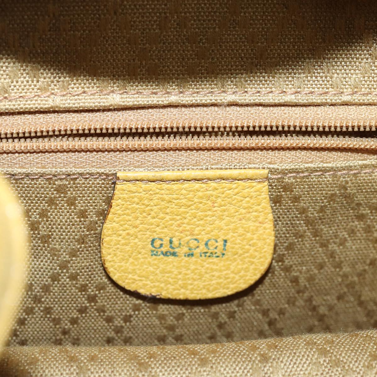 GUCCI Bamboo Backpack Suede Leather Yellow 003 2058 0030 76895