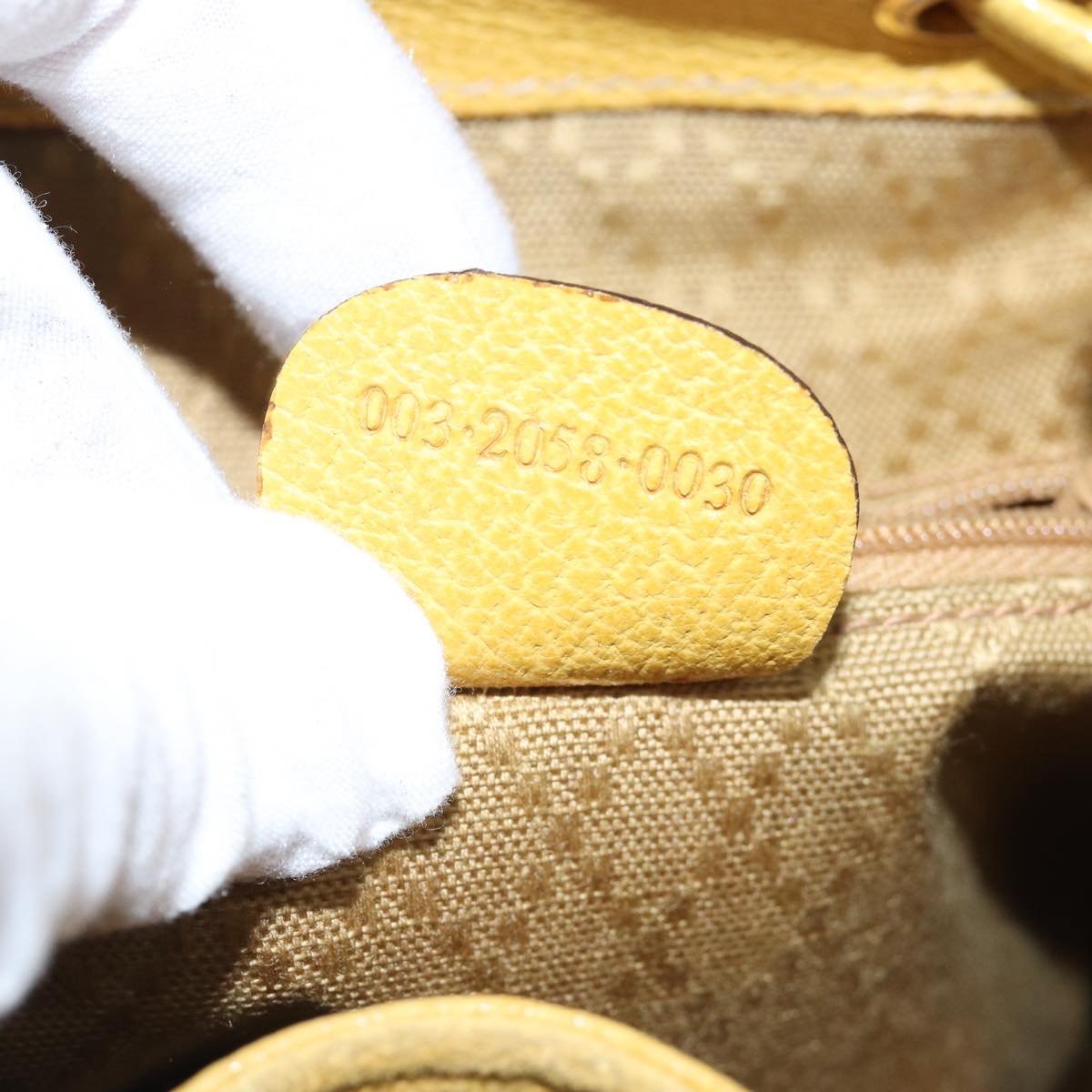 GUCCI Bamboo Backpack Suede Leather Yellow 003 2058 0030 76895