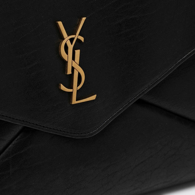 Saint Laurent Cassandre Large Black Envelope Clutch Bag Women