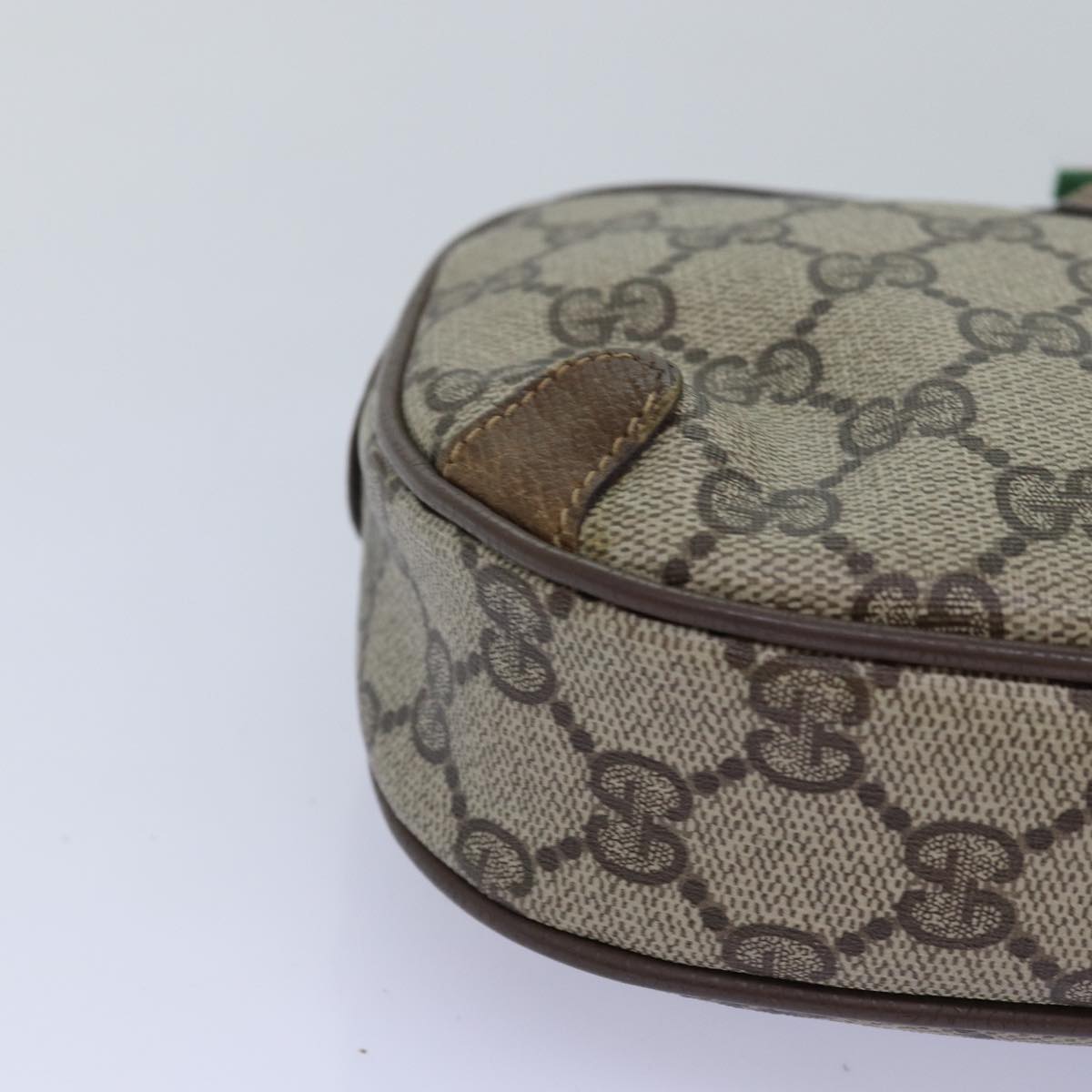 GUCCI GG Supreme Web Sherry Line Shoulder Bag PVC Beige Red 89 02 066 76990