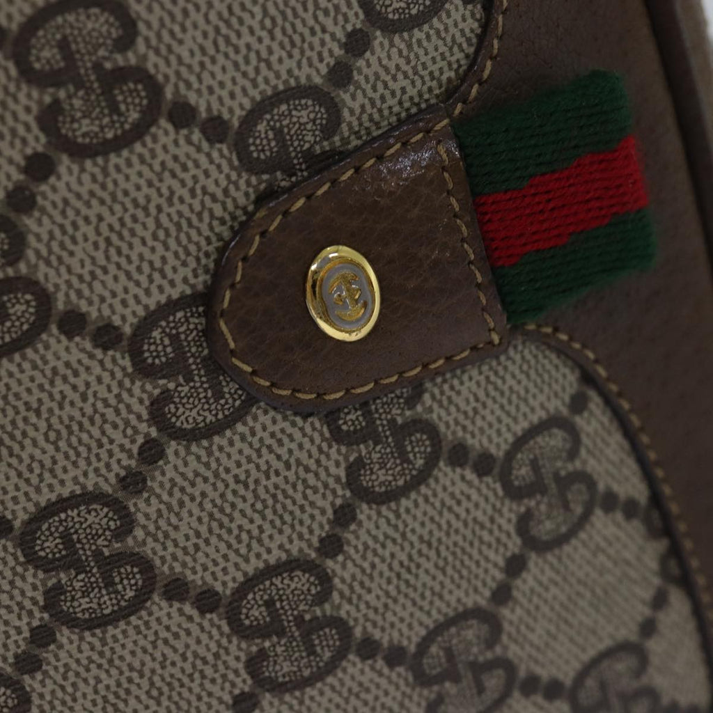 GUCCI GG Supreme Web Sherry Line Shoulder Bag PVC Beige Red 89 02 066 76990