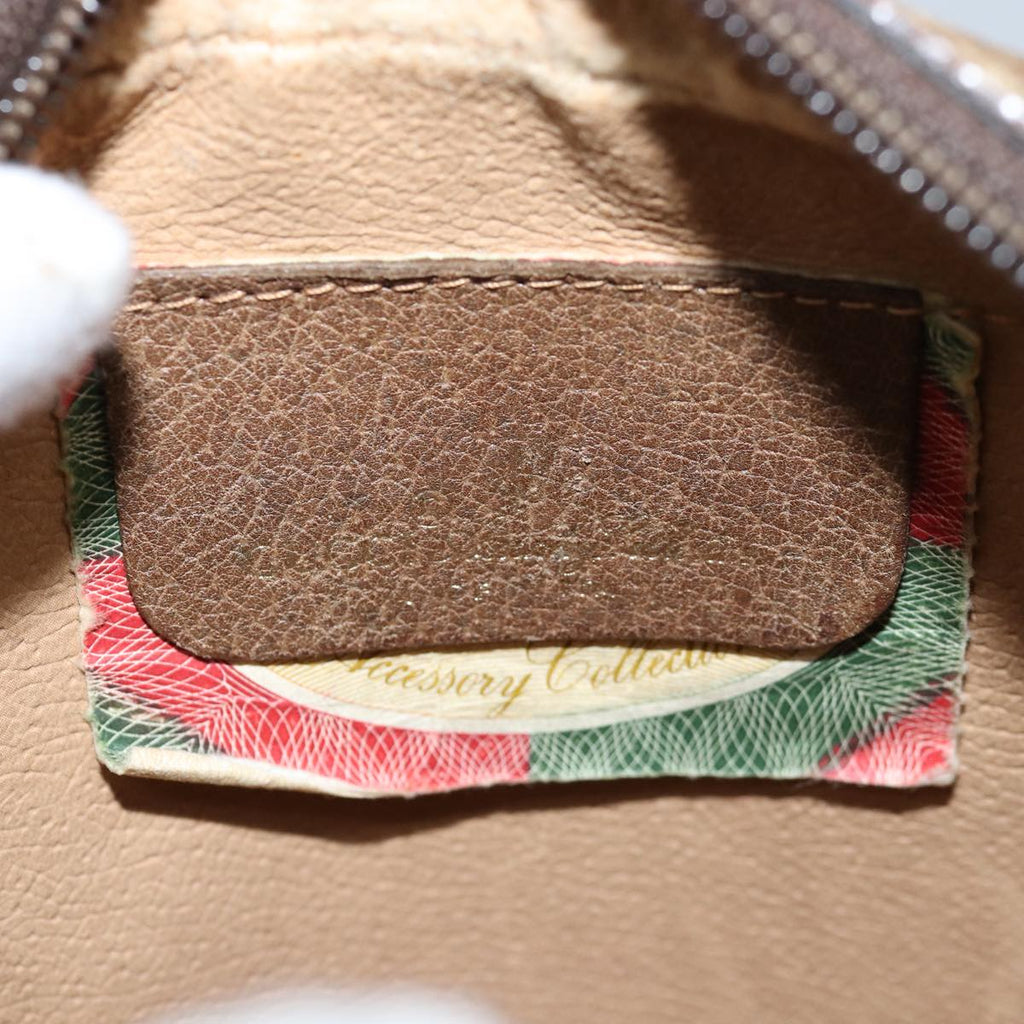 GUCCI GG Supreme Web Sherry Line Shoulder Bag PVC Beige Red 89 02 066 76990