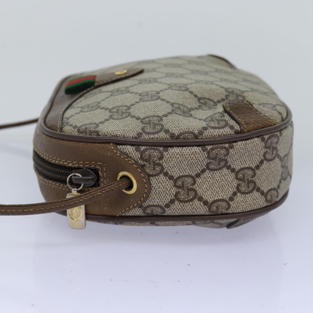 GUCCI GG Supreme Web Sherry Line Shoulder Bag PVC Beige Red 89 02 066 76990