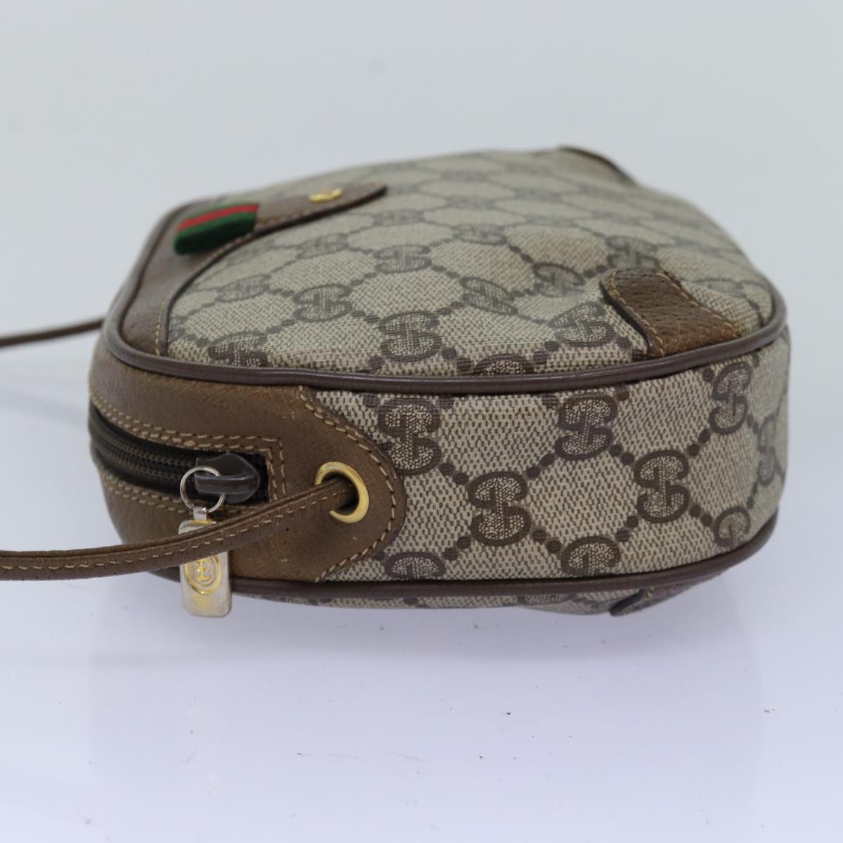 GUCCI GG Supreme Web Sherry Line Shoulder Bag PVC Beige Red 89 02 066 76990