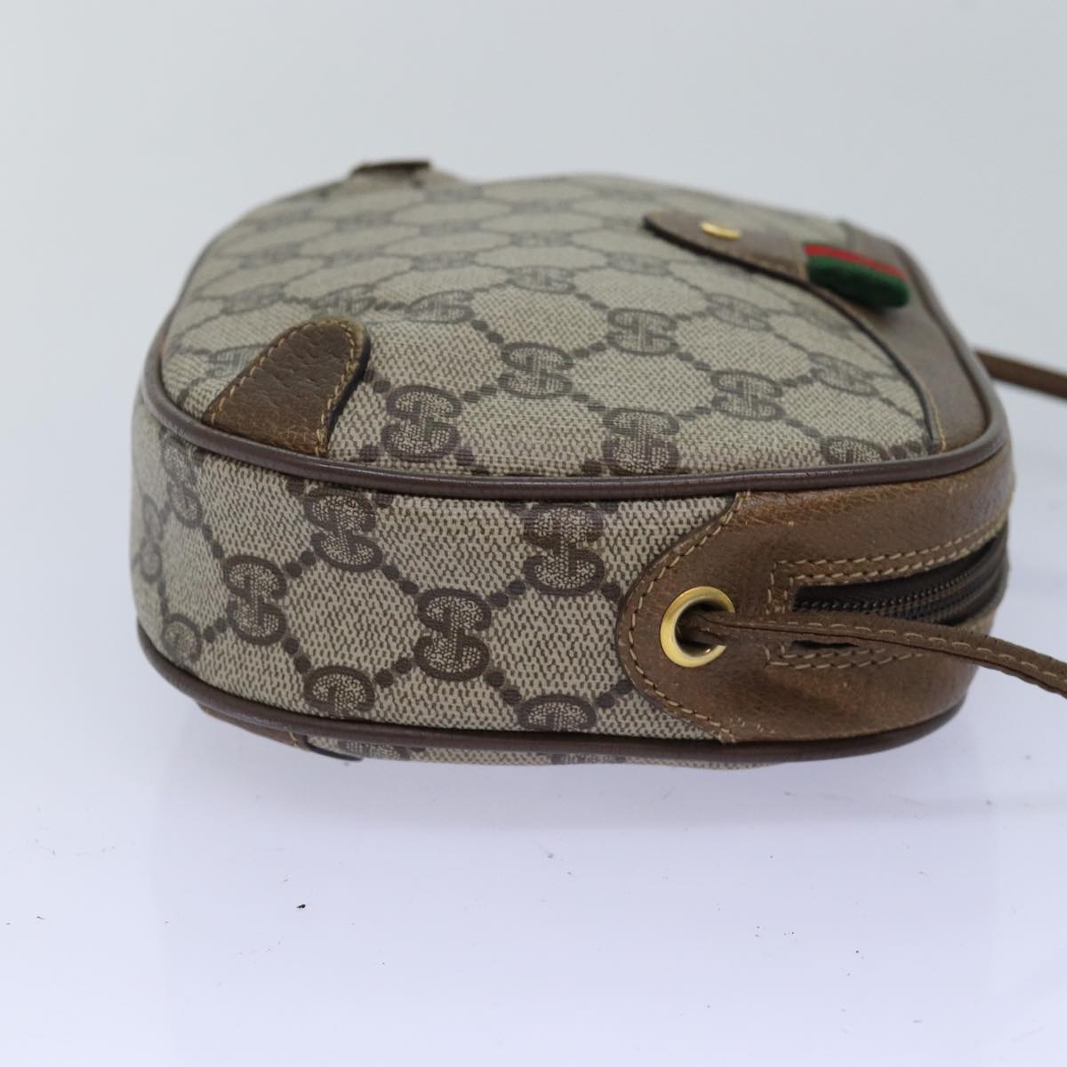 GUCCI GG Supreme Web Sherry Line Shoulder Bag PVC Beige Red 89 02 066 76990
