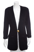 Chanel Boutique Vintage Black Lace Detail Jacket SZ 40