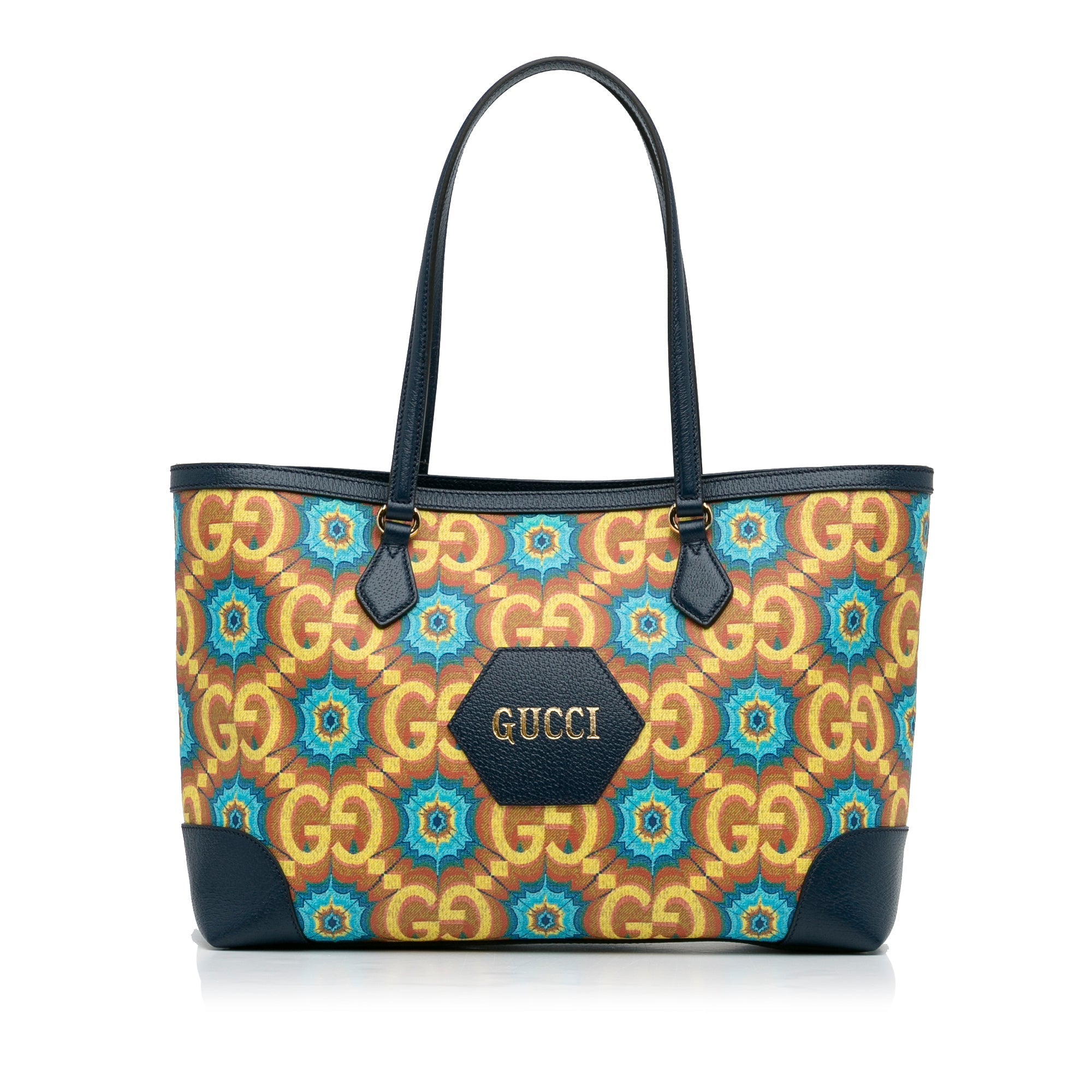 Blue Gucci Medium GG Supreme Kaleidoscope 100 Ophidia Tote