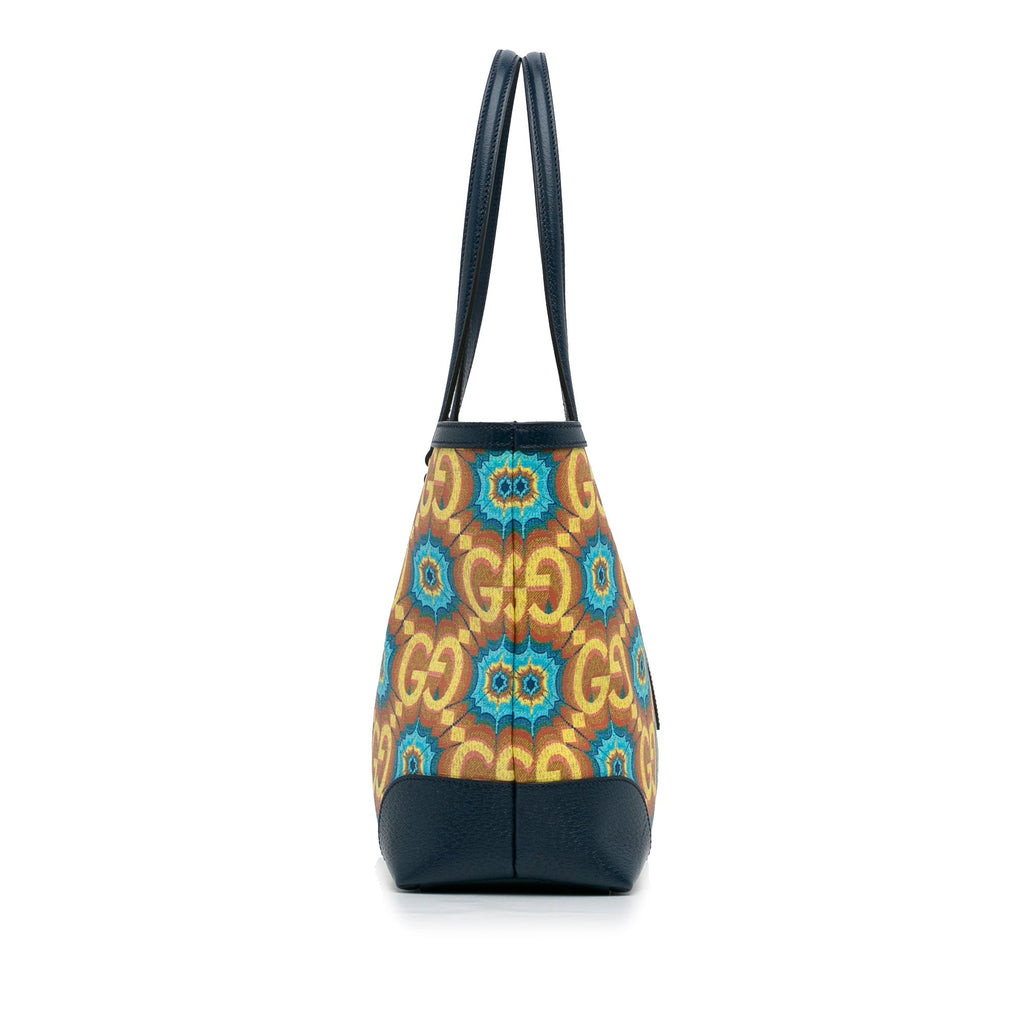 Blue Gucci Medium GG Supreme Kaleidoscope 100 Ophidia Tote