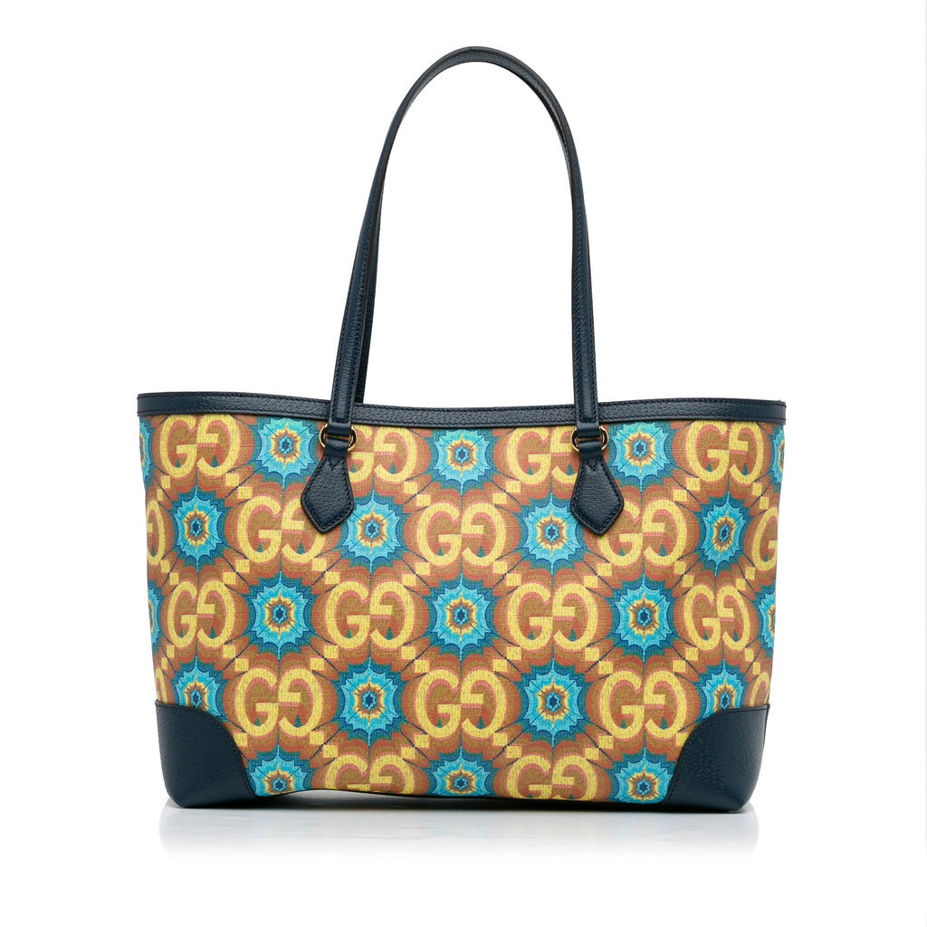 Blue Gucci Medium GG Supreme Kaleidoscope 100 Ophidia Tote