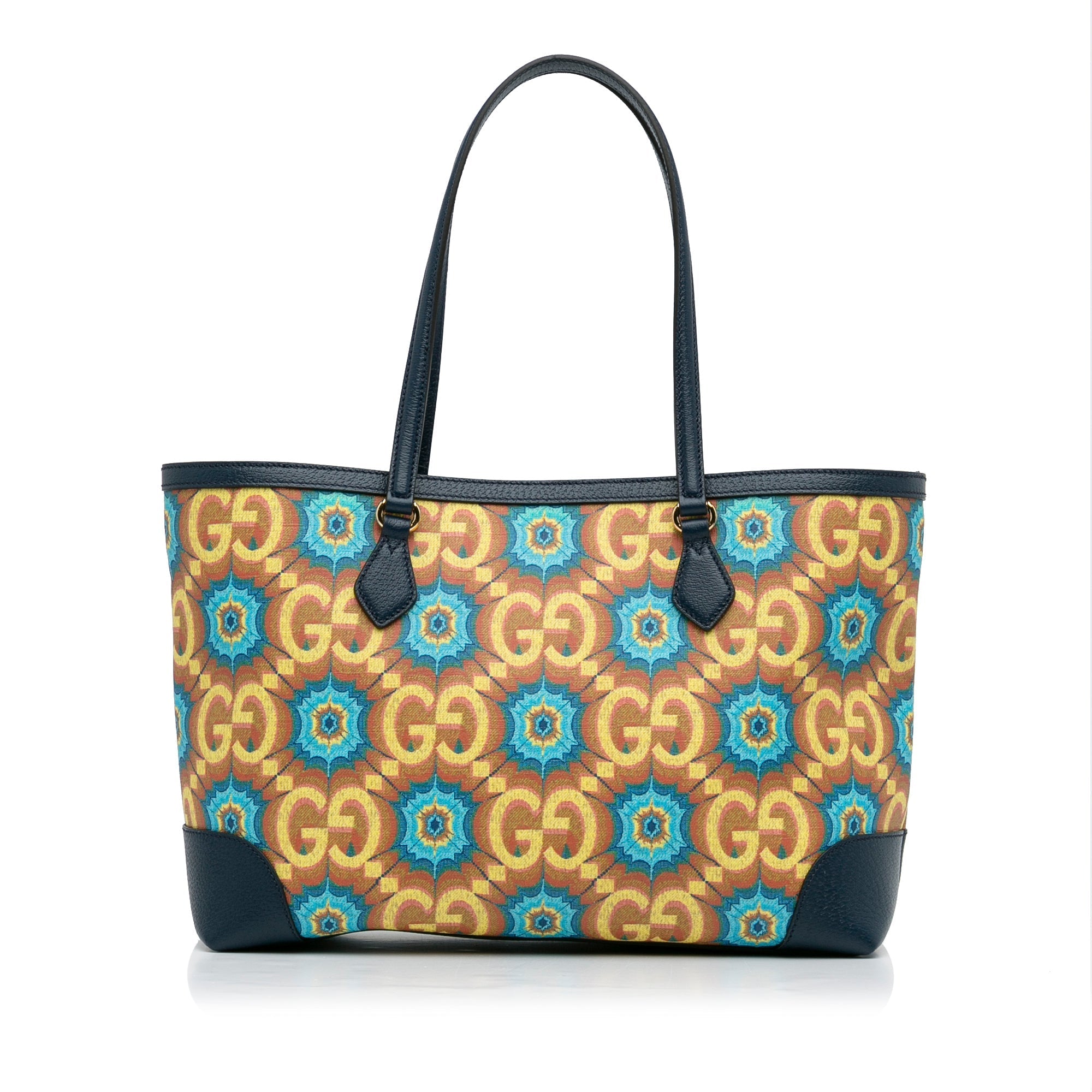 Blue Gucci Medium GG Supreme Kaleidoscope 100 Ophidia Tote