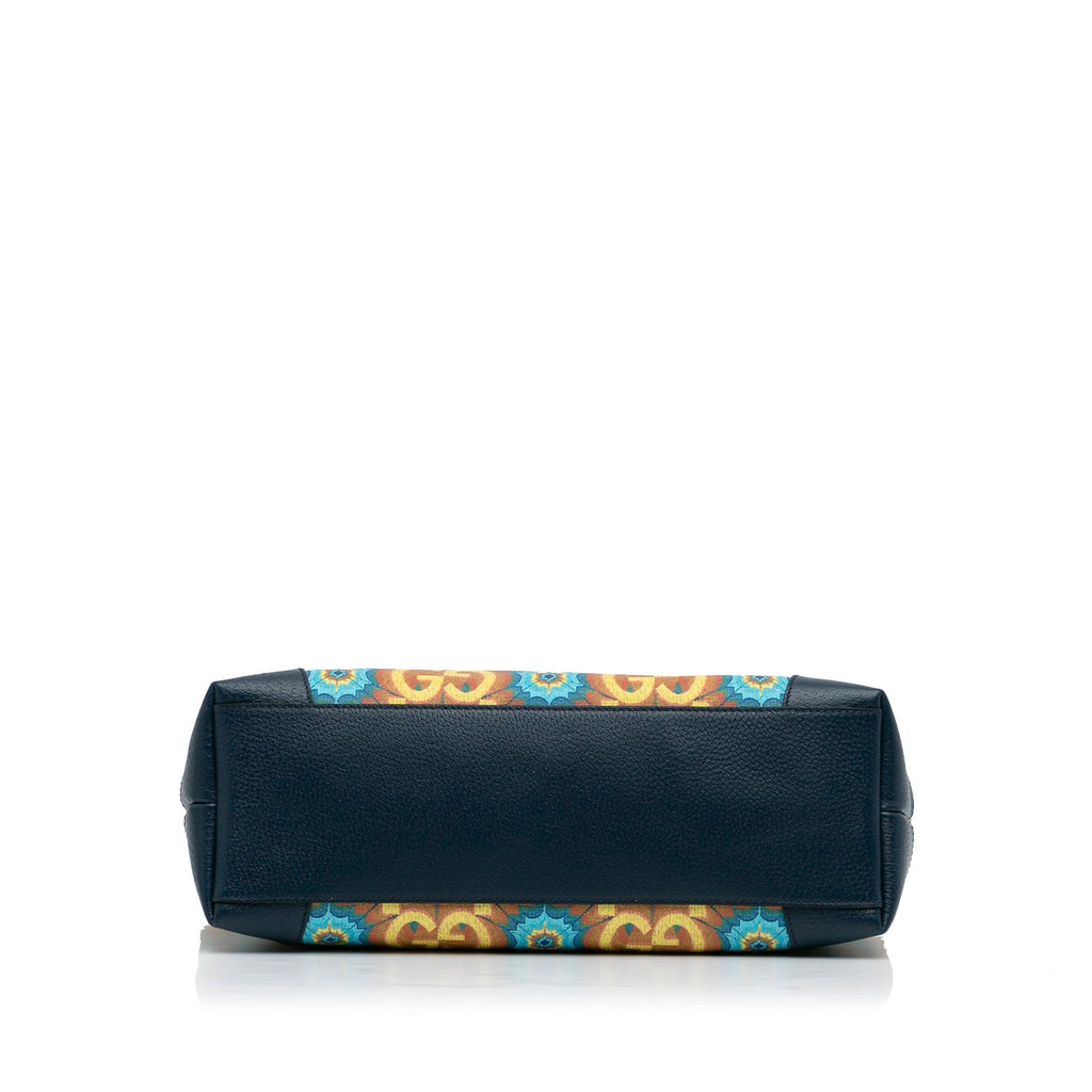 Blue Gucci Medium GG Supreme Kaleidoscope 100 Ophidia Tote