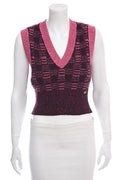 Chanel Pink Knit Cropped Vest SZ 36