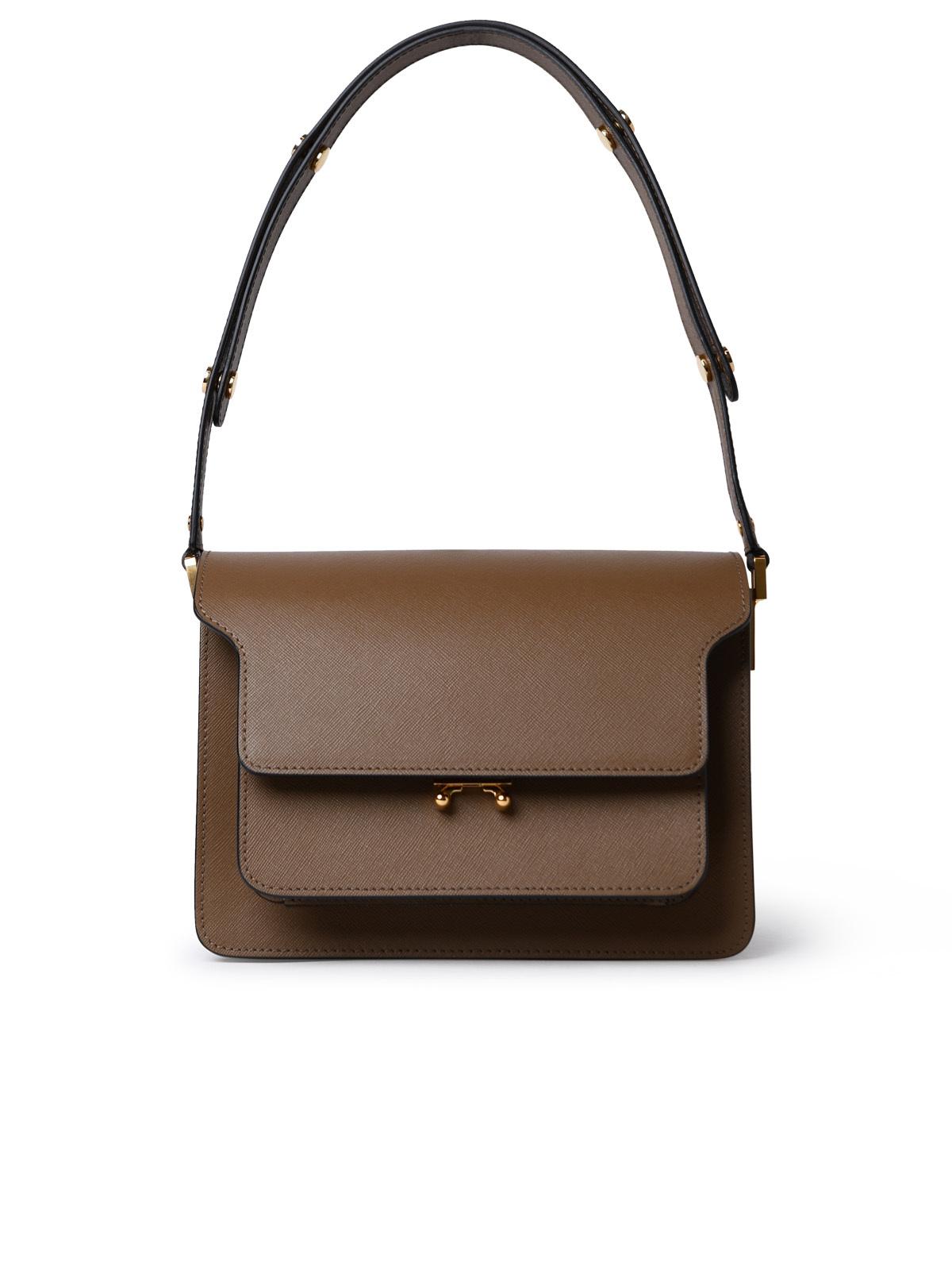 Marni Trunk Bag In Brown Leather Woman