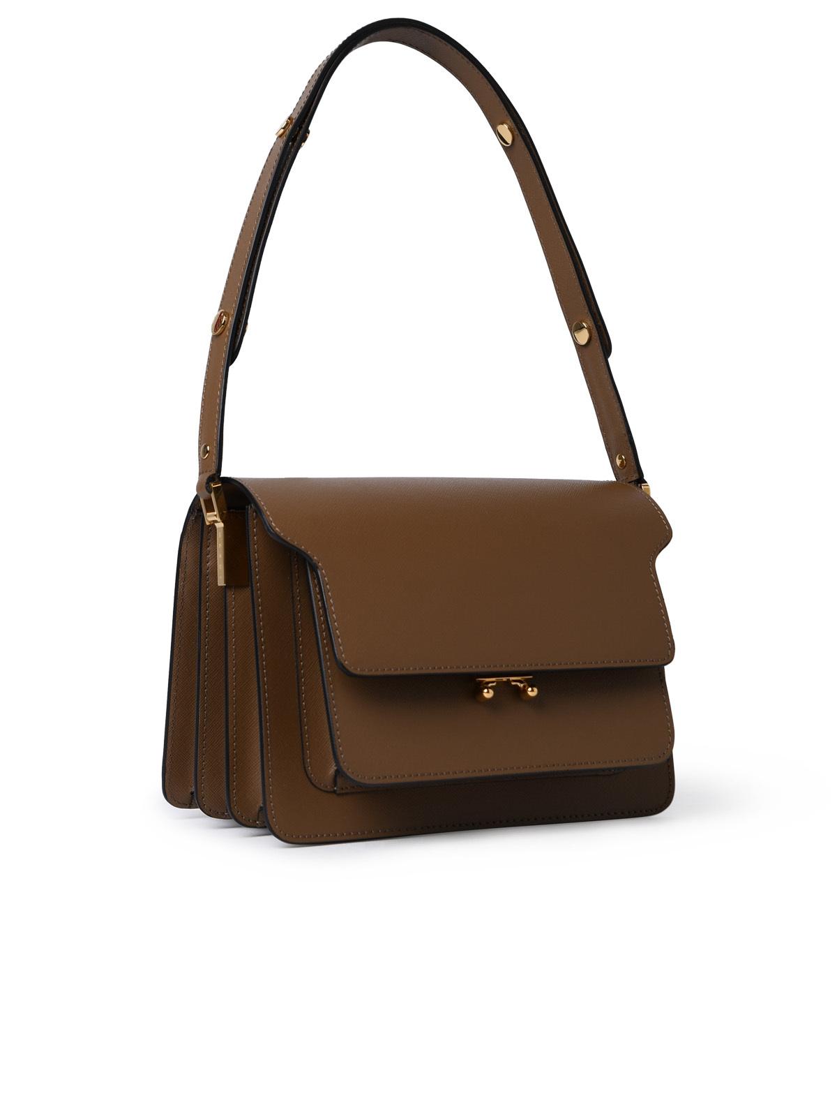 Marni Trunk Bag In Brown Leather Woman