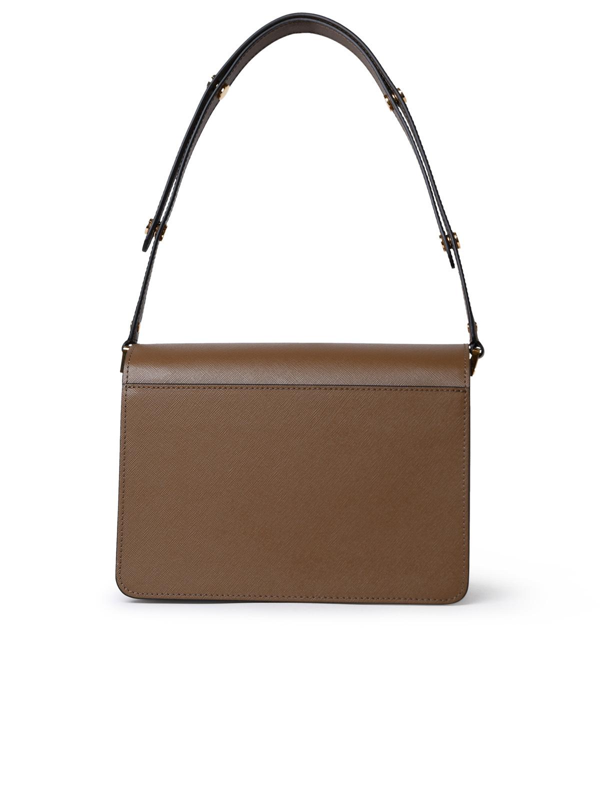 Marni Trunk Bag In Brown Leather Woman