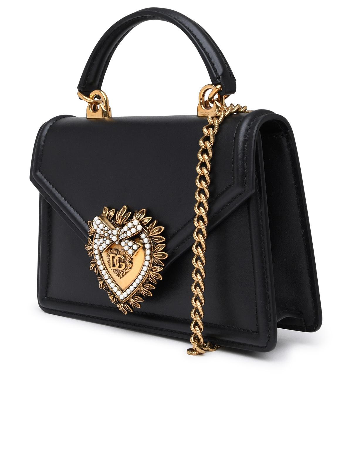 Dolce & Gabbana Small Black Leather Devotion Bag Woman