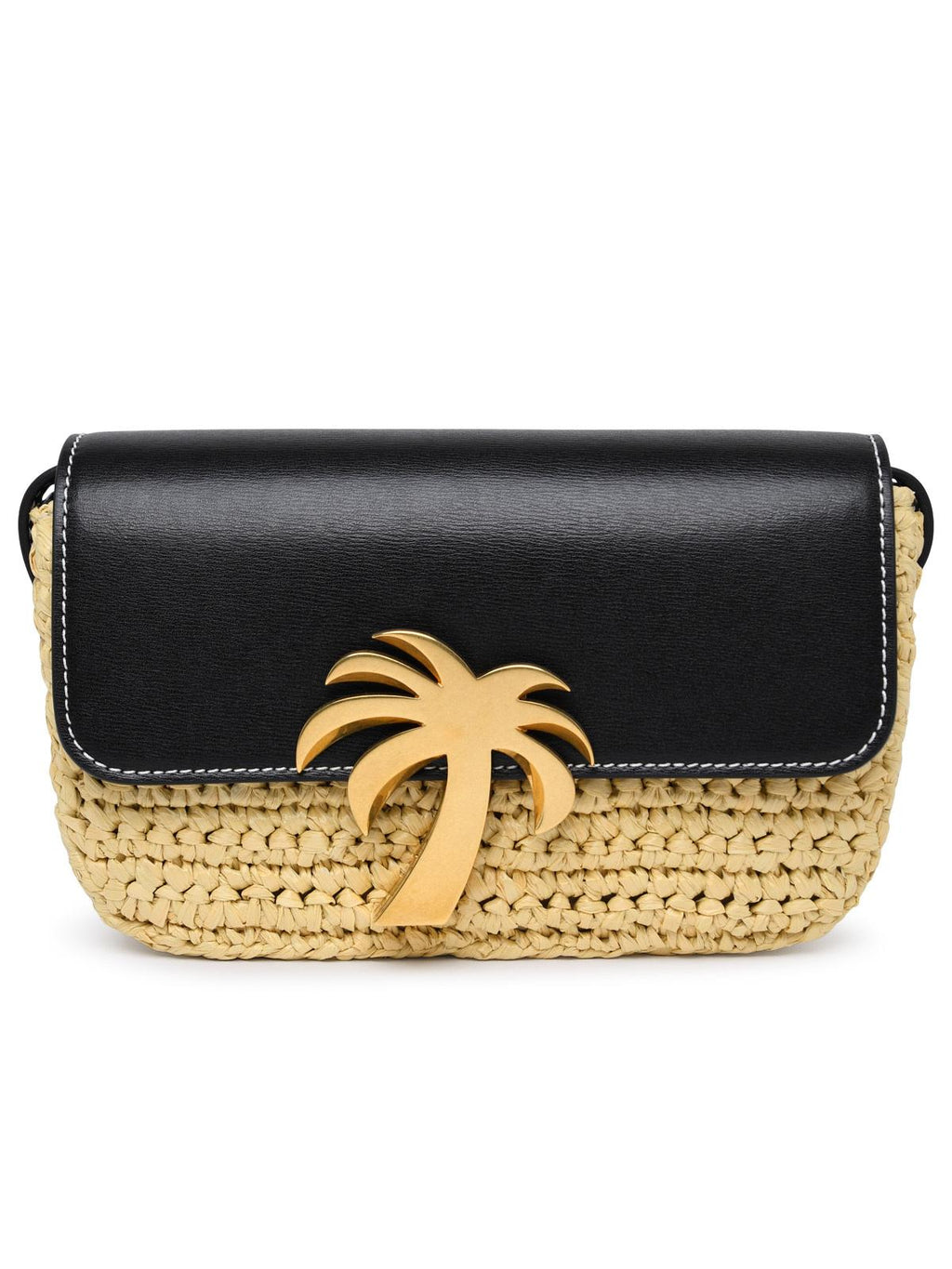 Palm Angels 'Palm Bridge' Bag In Black Calf Leather Blend Woman