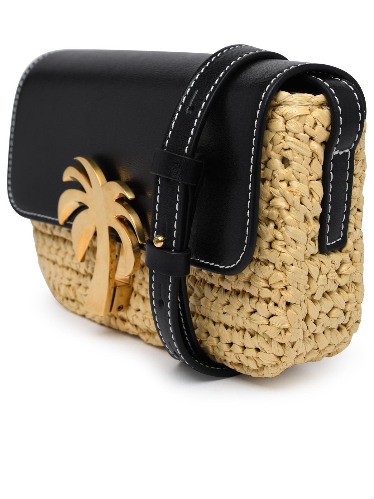 Palm Angels 'Palm Bridge' Bag In Black Calf Leather Blend Woman
