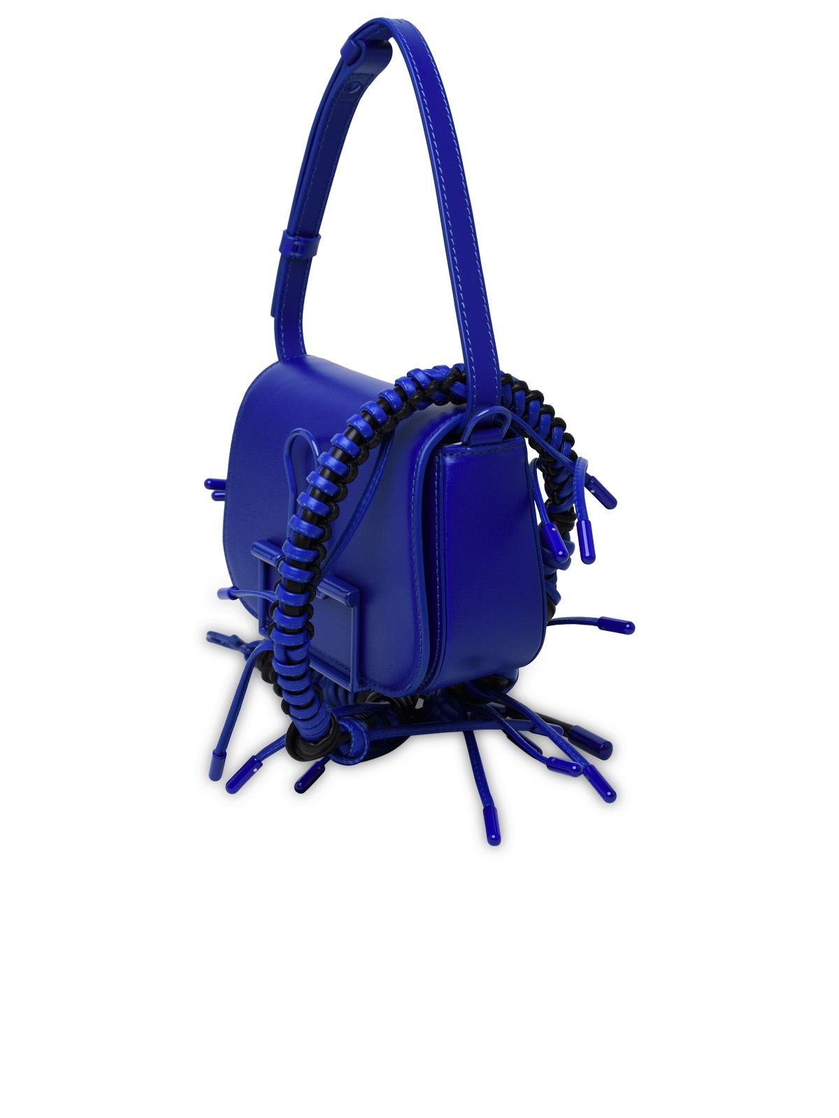 Off-White Blue Leather 'Skeleton Binder' Bag Woman