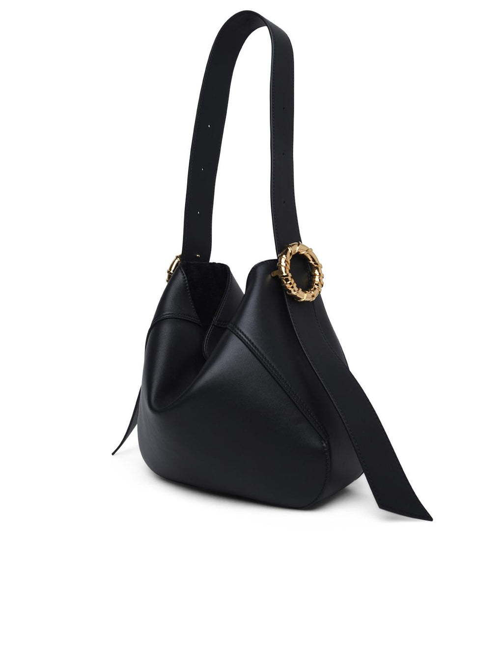 Lanvin 'MÃƒÆ’Ã‚Â©lodie' Black Leather Hobo Bag Woman