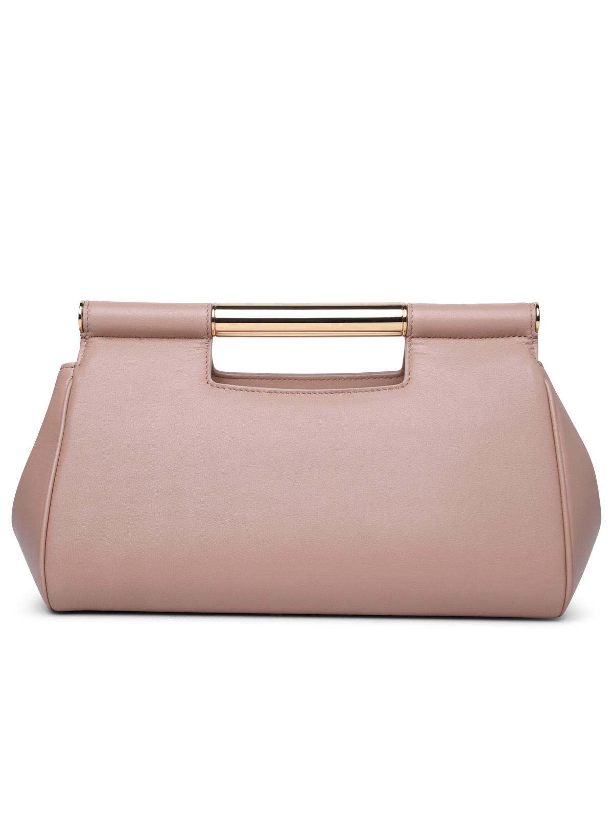 Dolce & Gabbana Sicily' Large Leather Clutch Nude Woman