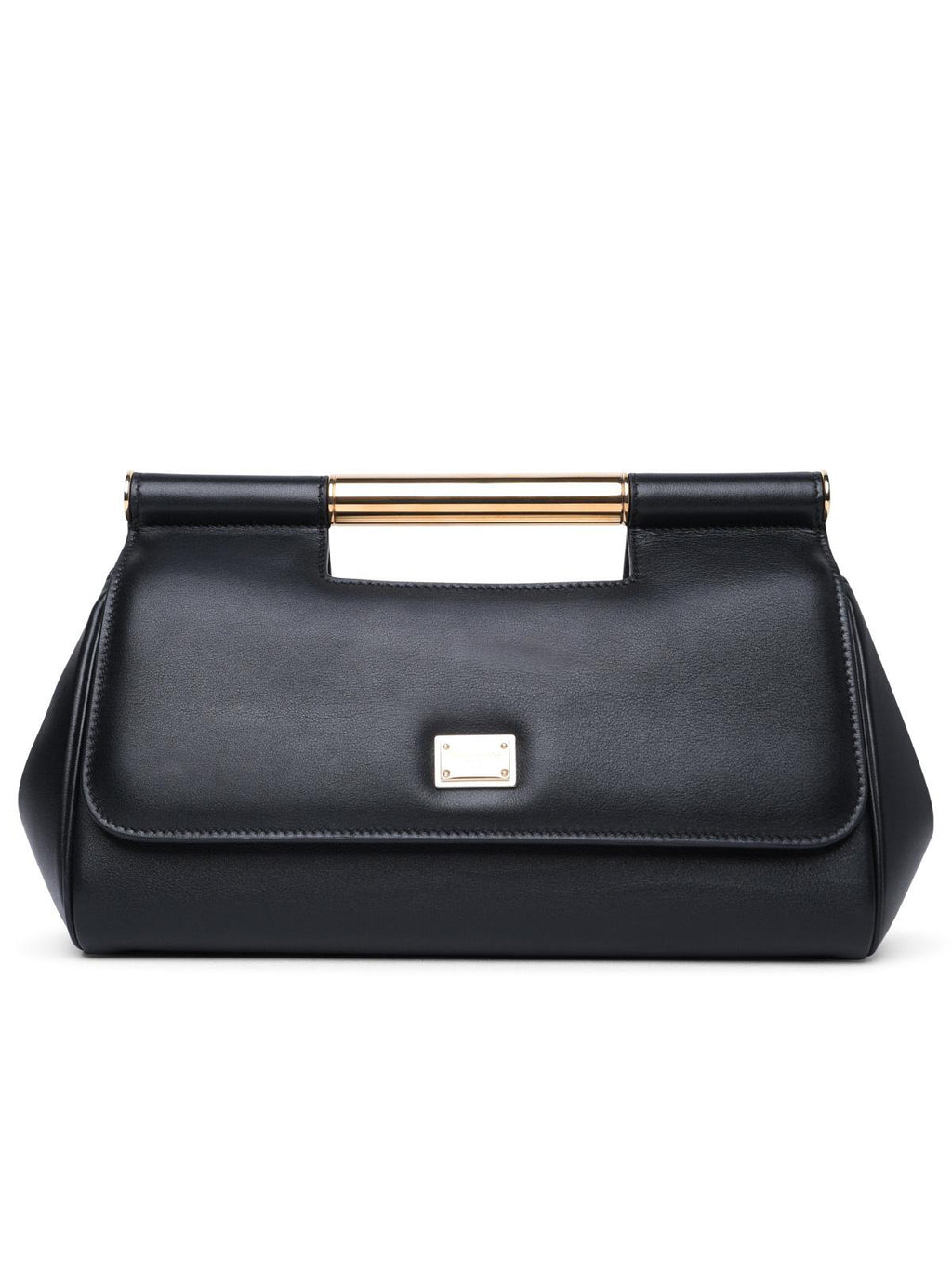 Dolce & Gabbana Large 'Sicily' Black Leather Clutch Woman