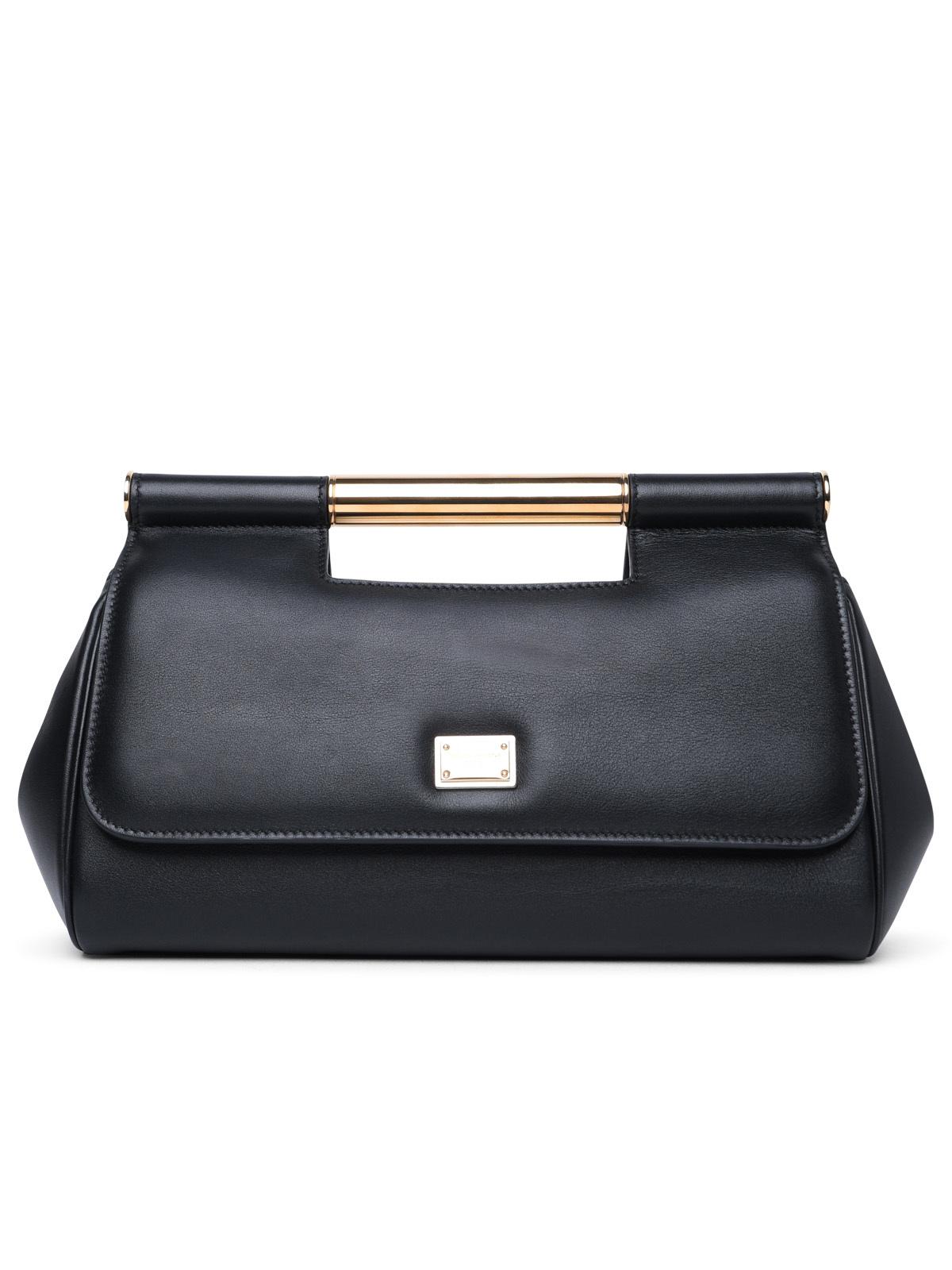 Dolce & Gabbana Large 'Sicily' Black Leather Clutch Woman