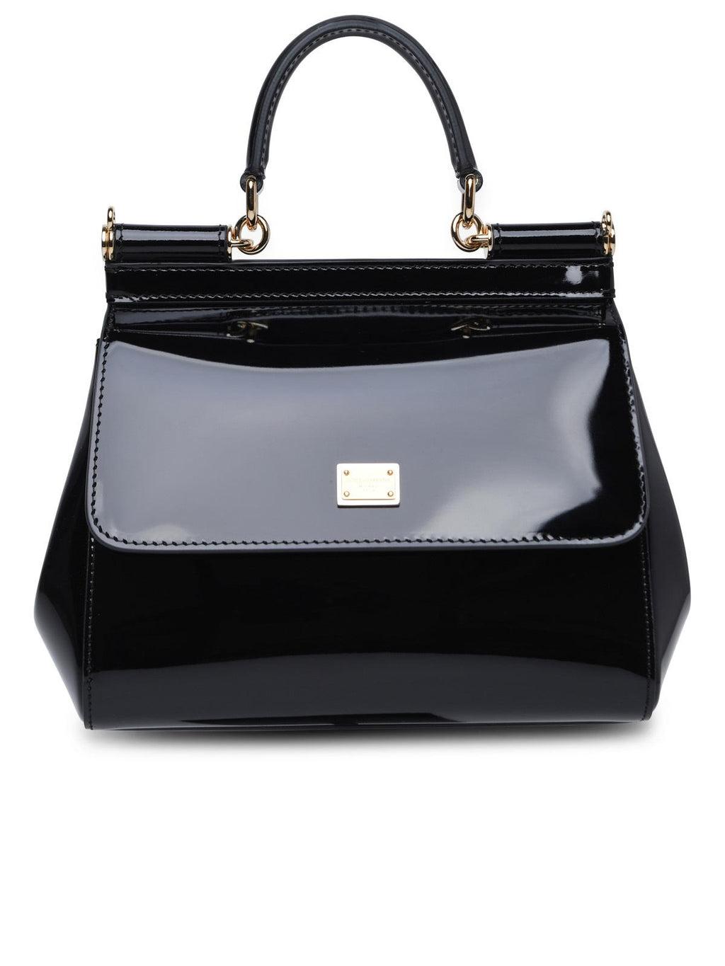 Dolce & Gabbana Medium 'Sicily' Bag In Black Calf Leather Woman