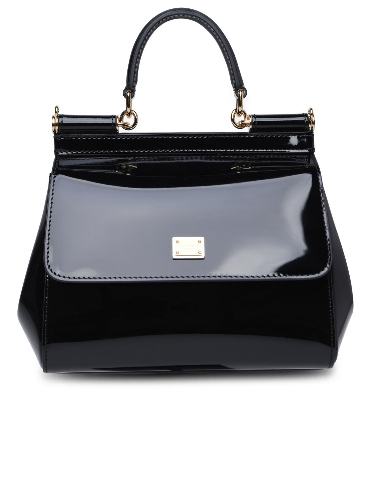 Dolce & Gabbana Medium 'Sicily' Bag In Black Calf Leather Woman