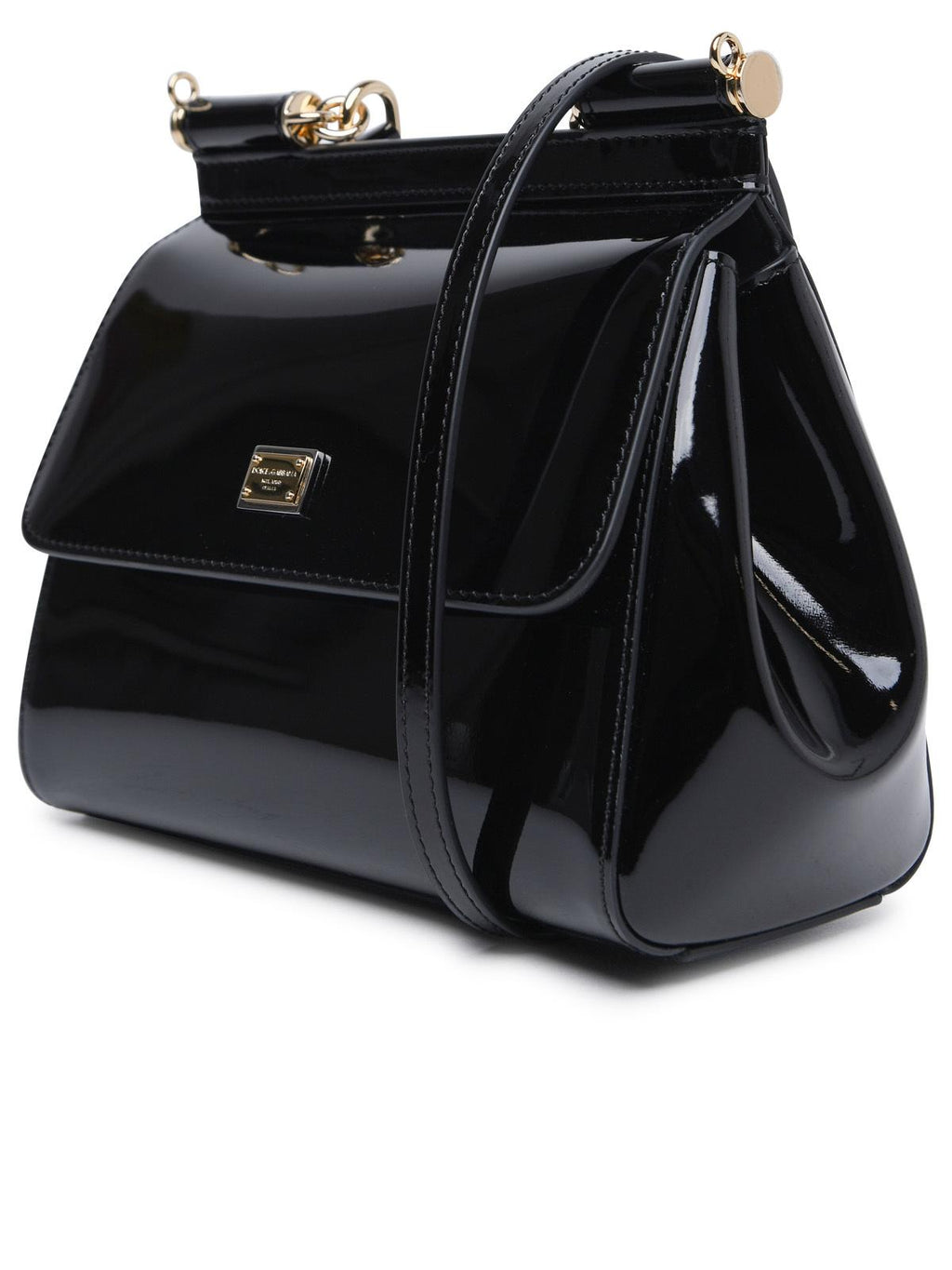 Dolce & Gabbana Medium 'Sicily' Bag In Black Calf Leather Woman