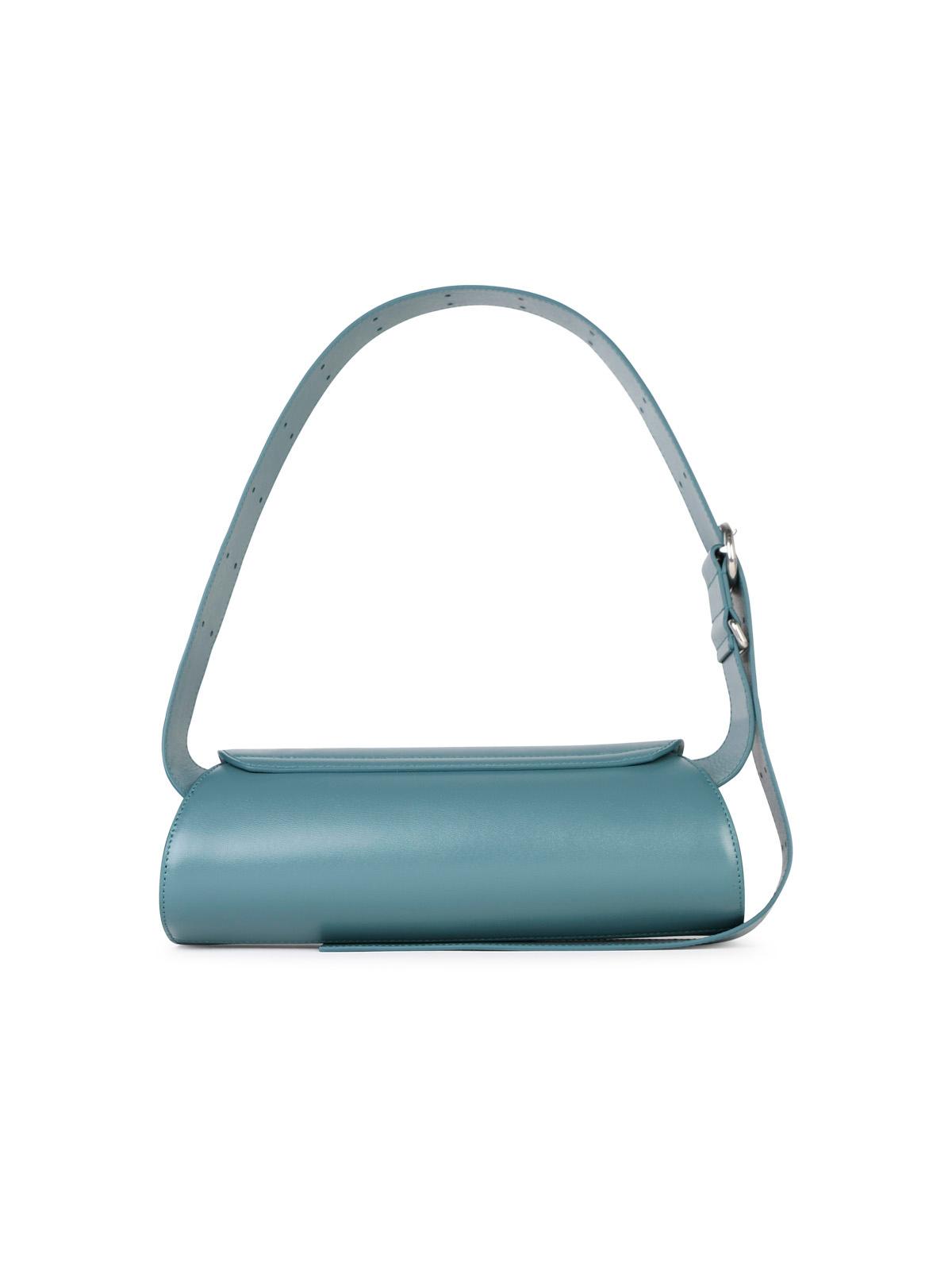 Jil Sander 'Cannolo' Small Teal Leather Bag Woman