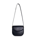Jil Sander 'Coin' Midi Black Leather Crossbody Bag Woman