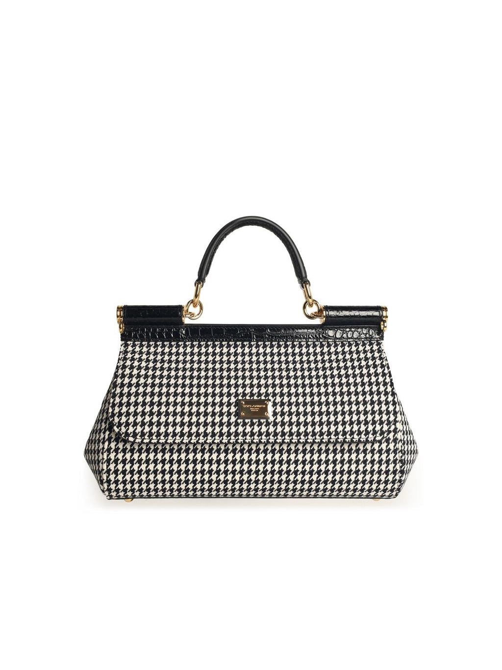 Dolce & Gabbana Medium 'Sicily' Black Wool Blend Bag Woman