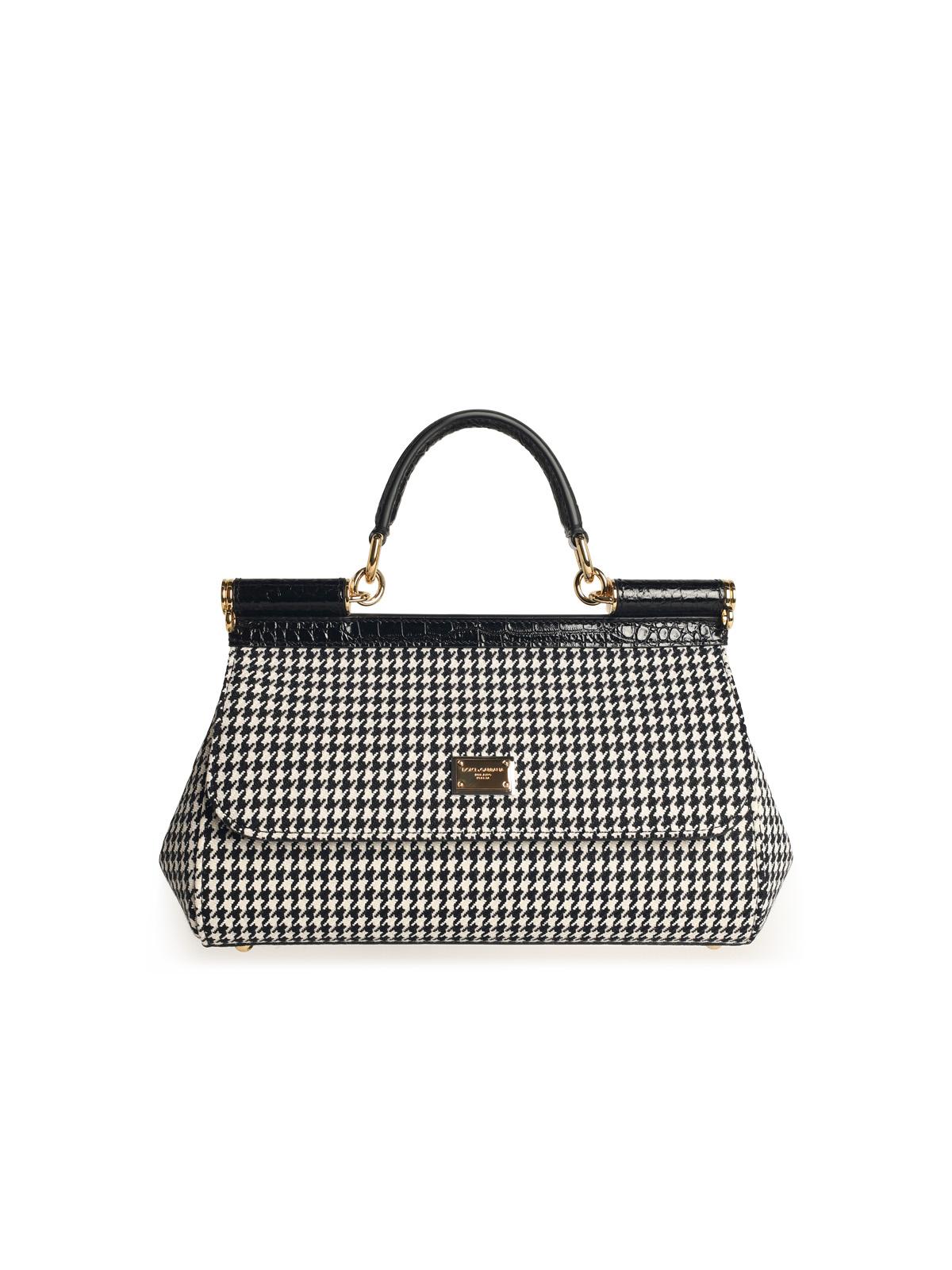 Dolce & Gabbana Medium 'Sicily' Black Wool Blend Bag Woman