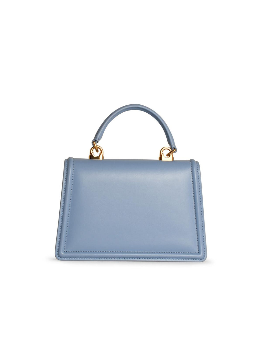 Dolce & Gabbana Light Blue Leather 'Devotion' Small Bag Woman