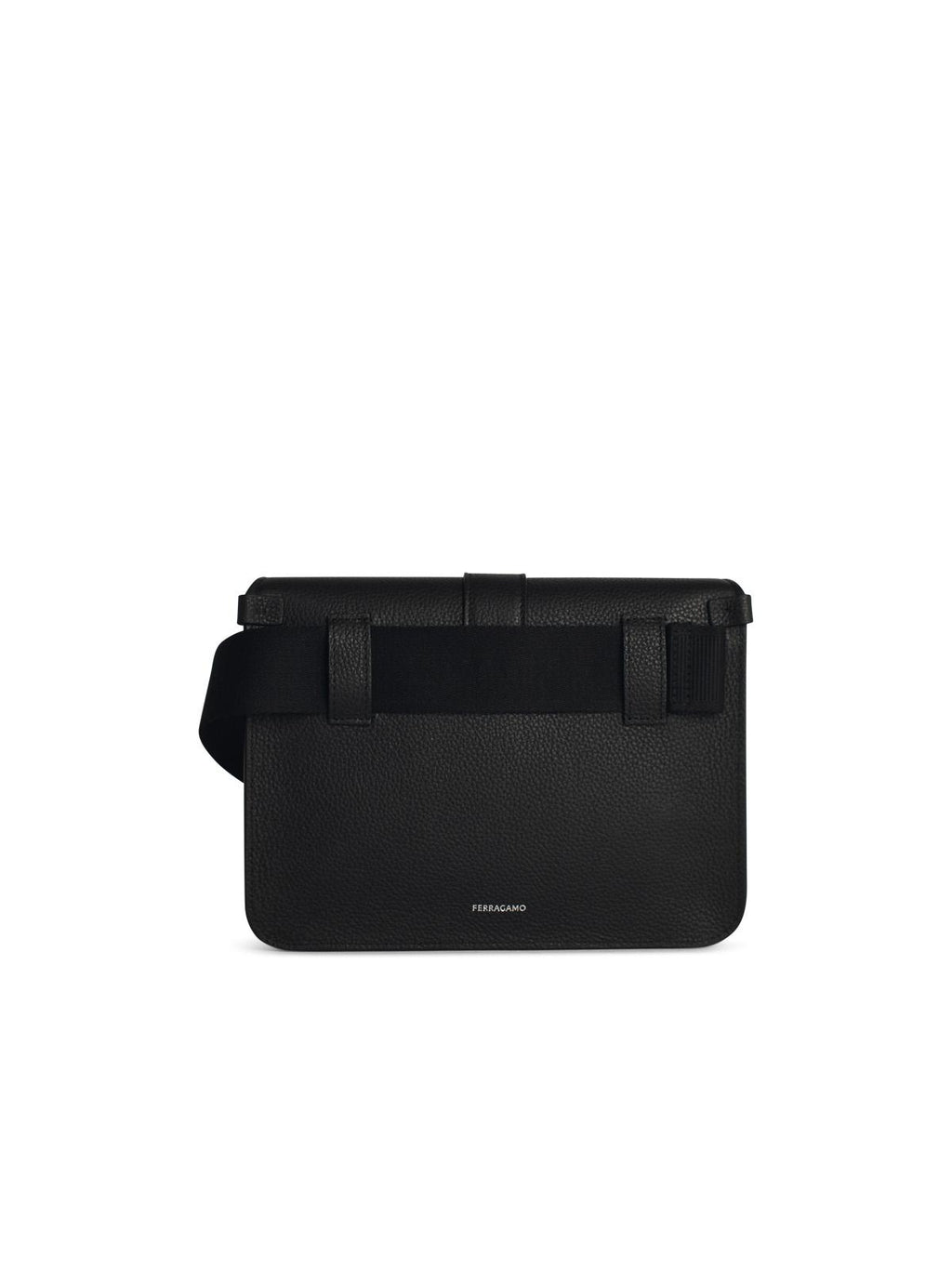 Salvatore Ferragamo 'Twins' Black Leather Waist Bag Man