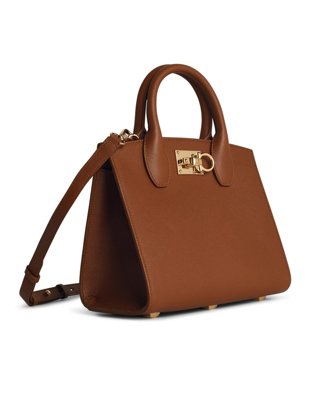 Salvatore Ferragamo 'Box' Mini Bag In Brown Leather Woman
