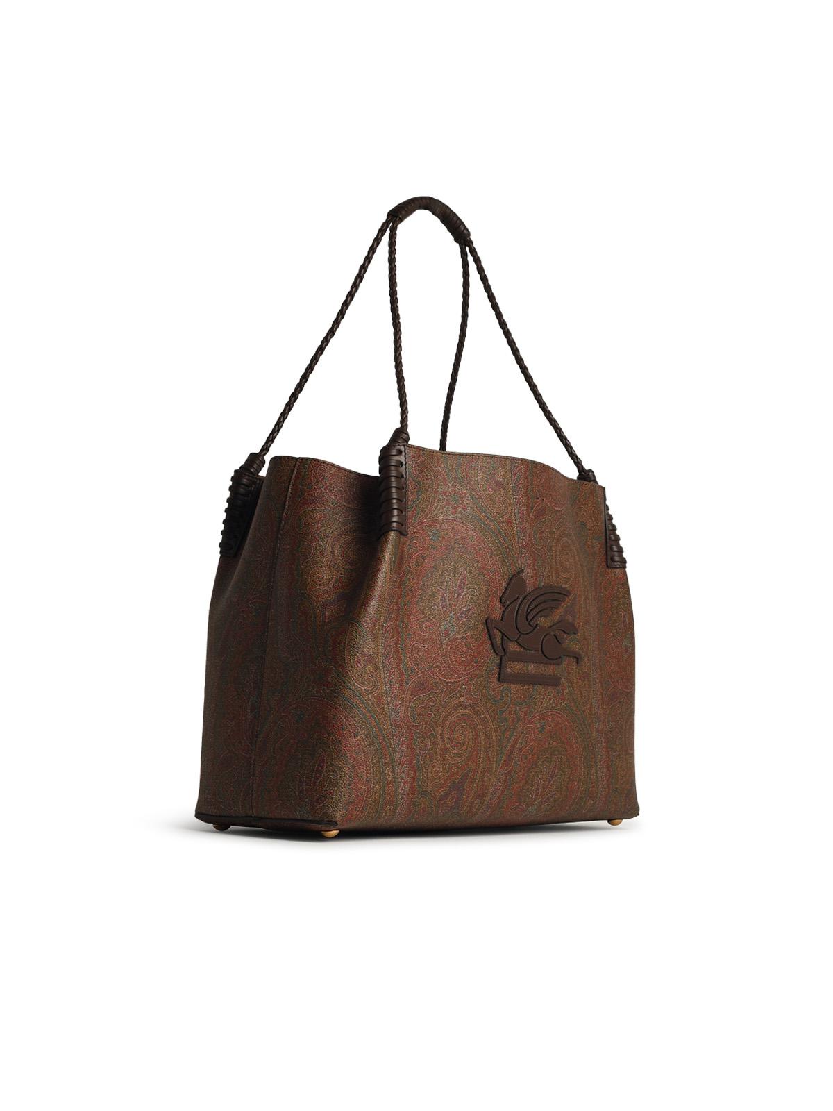 Etro 'Arnica' Brown Cotton Blend Bag Woman