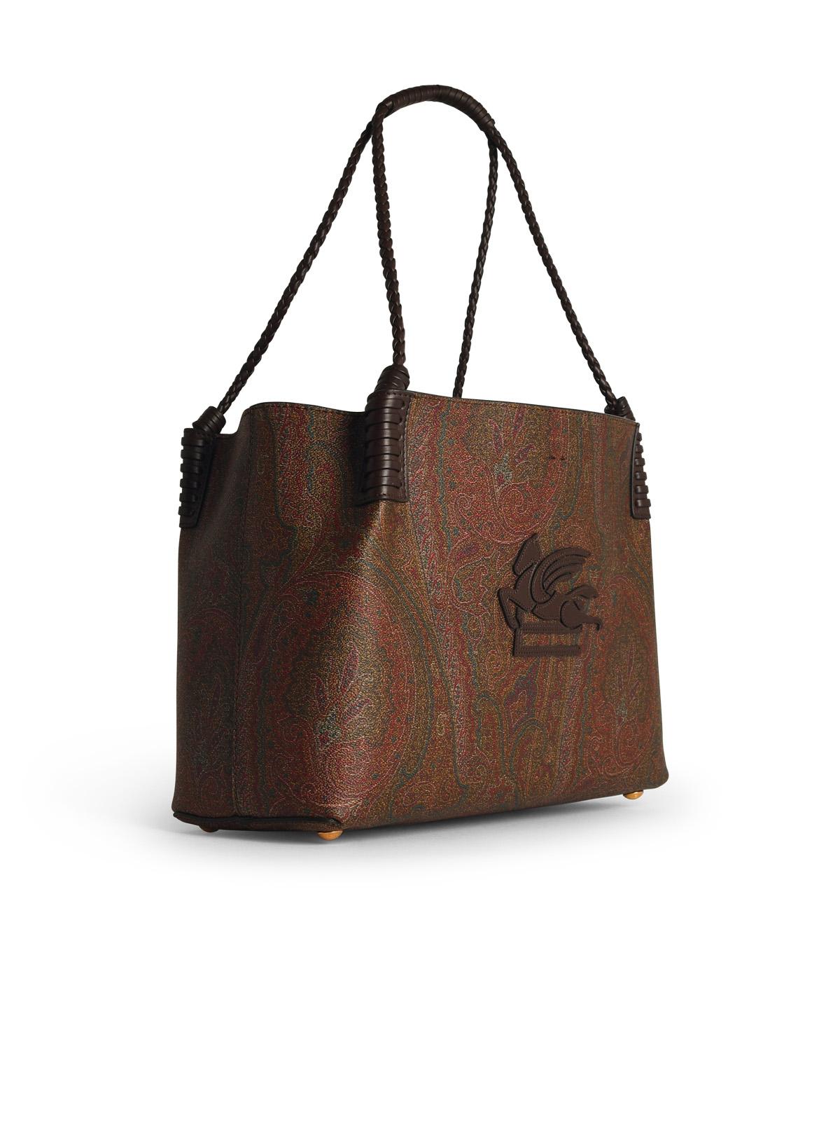 Etro Small 'Arnica' Brown Cotton Blend Bag Woman