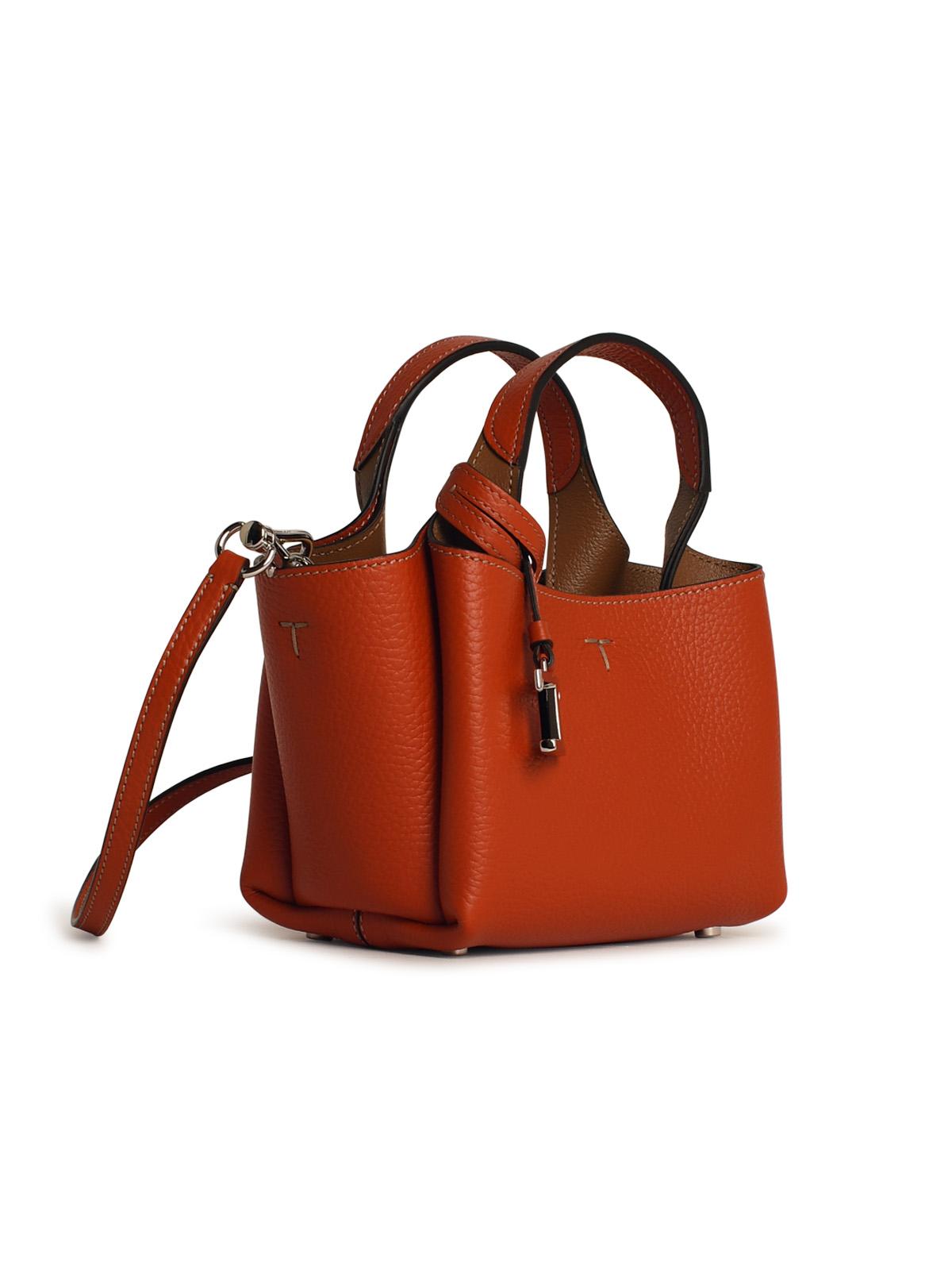 Tod's Orange Leather Micro Bag Woman