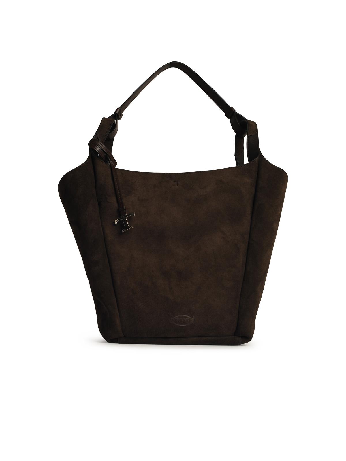 Tod's Medium Bucket Bag In Brown Leather Woman