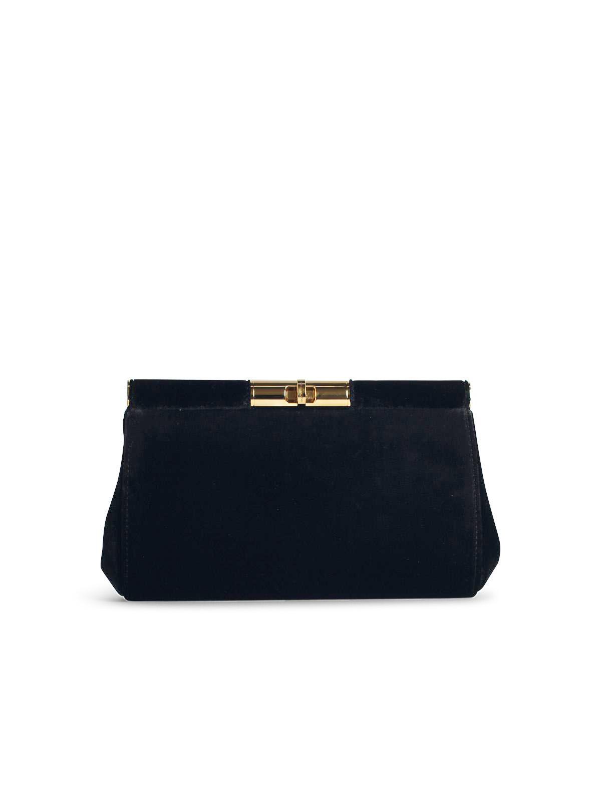 Dolce & Gabbana Black Velvet Shoulder Strap Woman