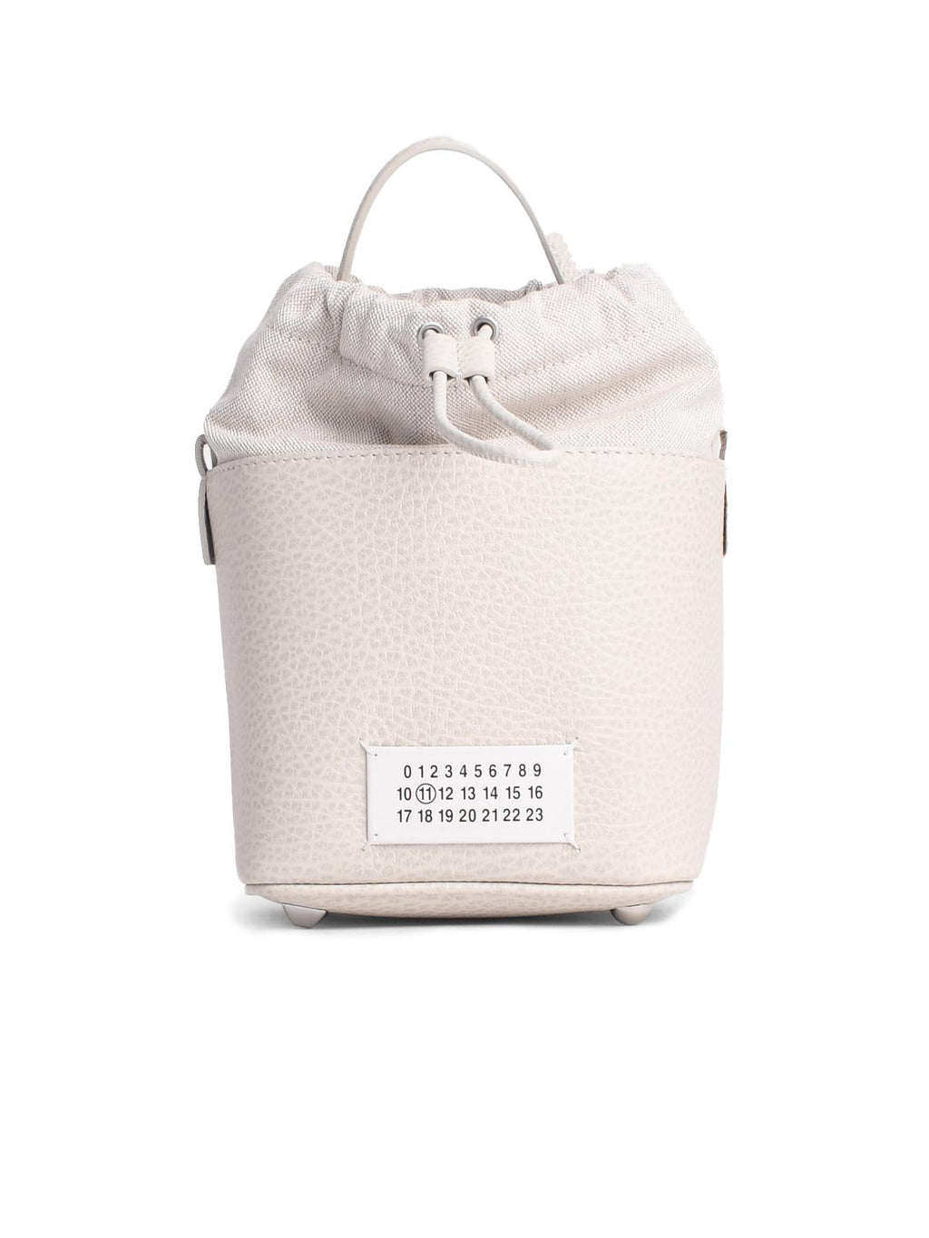 Maison Margiela 'Sac' Bucket Bag In Light Grey Leather Woman