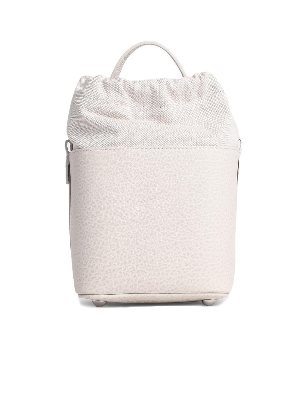 Maison Margiela 'Sac' Bucket Bag In Light Grey Leather Woman
