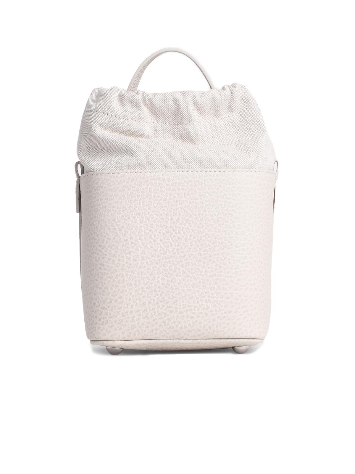 Maison Margiela 'Sac' Bucket Bag In Light Grey Leather Woman