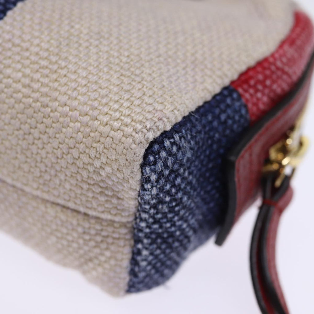 GUCCI Sherry Line Pouch Canvas Red Navy 77003