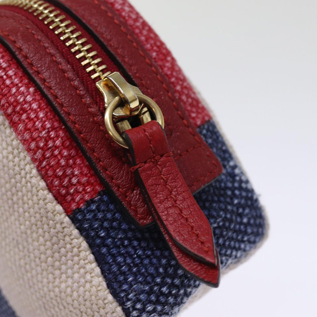 GUCCI Sherry Line Pouch Canvas Red Navy 77003