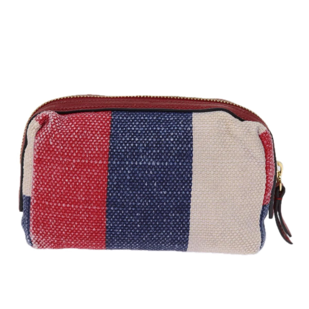GUCCI Sherry Line Pouch Canvas Red Navy 77003