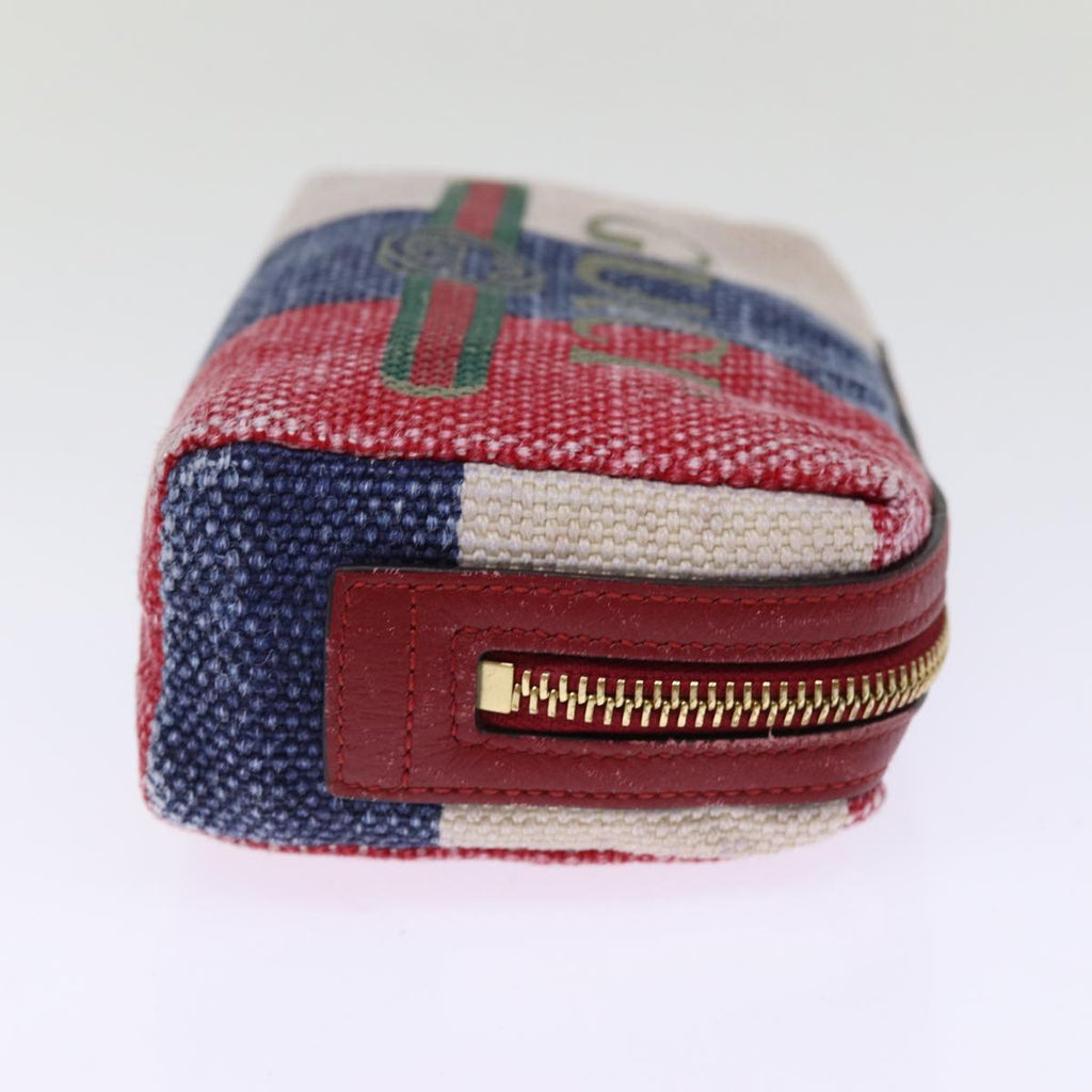 GUCCI Sherry Line Pouch Canvas Red Navy 77003